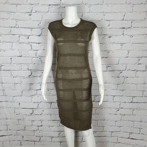All Saints Band Knit Dress in Olive